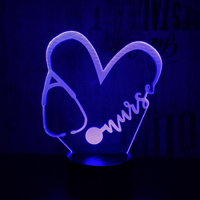 Doktor Love 7 színű 3D led lámpa