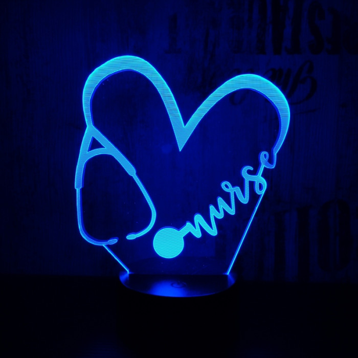 Doktor Love 7 színű 3D led lámpa