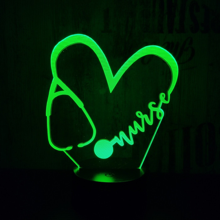 Doktor Love 7 színű 3D led lámpa