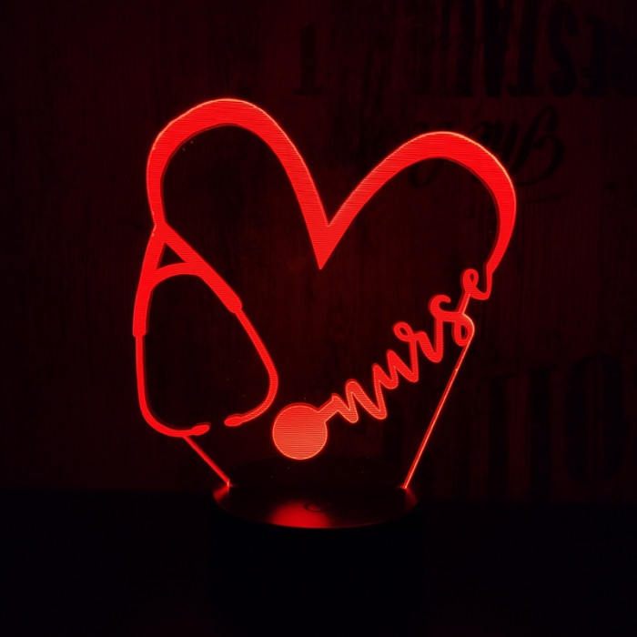 Doktor Love 7 színű 3D led lámpa