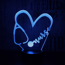 Doktor Love 7 színű 3D led lámpa