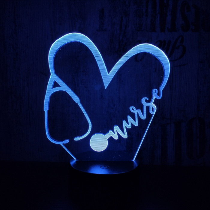 Doktor Love 7 színű 3D led lámpa