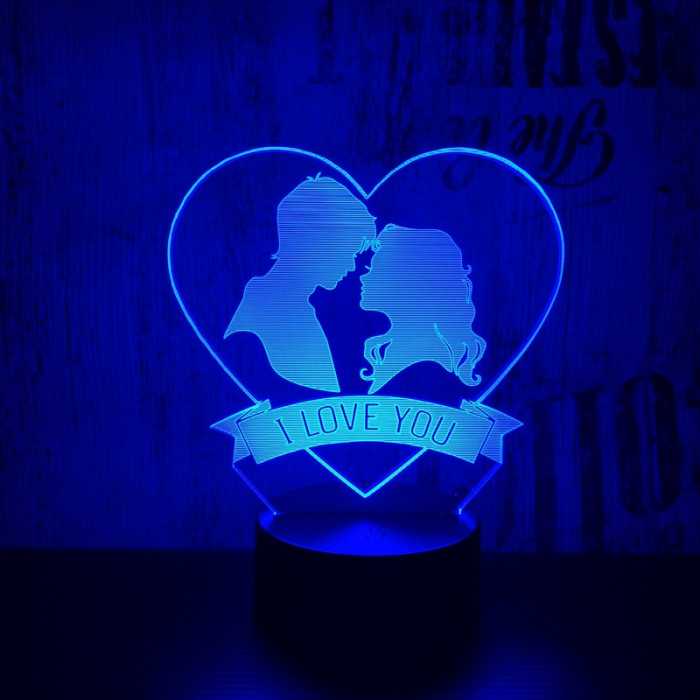 Szív pár 7 színű 3D led lámpa
