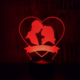 Szív pár 7 színű 3D led lámpa