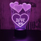 Love you lufi 7 színű 3D led lámpa