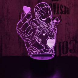 Acélember szív 7 színű 3D led lámpa