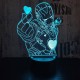 Acélember szív 7 színű 3D led lámpa
