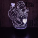 Acélember szív 7 színű 3D led lámpa