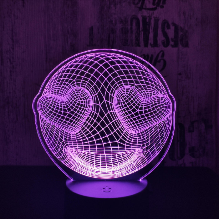 Smile szív 7 színű 3D led lámpa