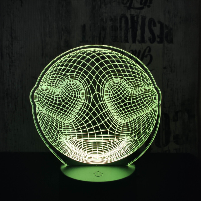Smile szív 7 színű 3D led lámpa