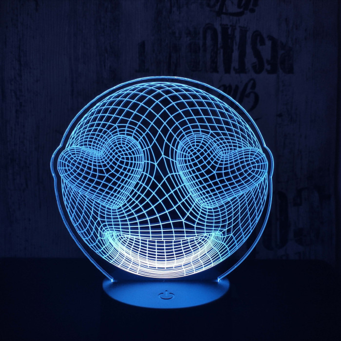 Smile szív 7 színű 3D led lámpa