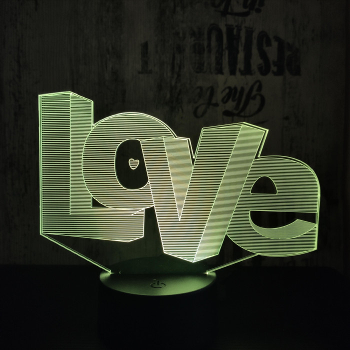 Love kocka 7 színű 3D led lámpa