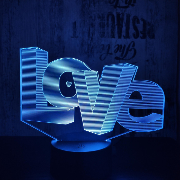 Love kocka 7 színű 3D led lámpa
