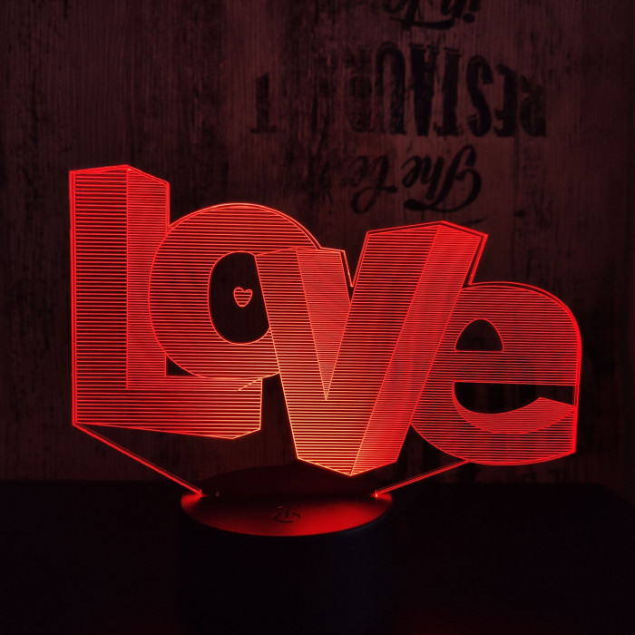 Love kocka 7 színű 3D led lámpa