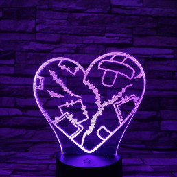 Szív Sebei 7 színű 3D led lámpa