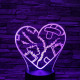 Szív Sebei 7 színű 3D led lámpa
