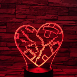 Szív Sebei 7 színű 3D led lámpa