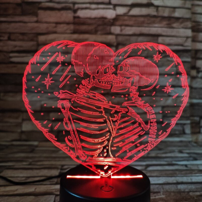 Szív jegyespár 7 színű 3D led lámpa