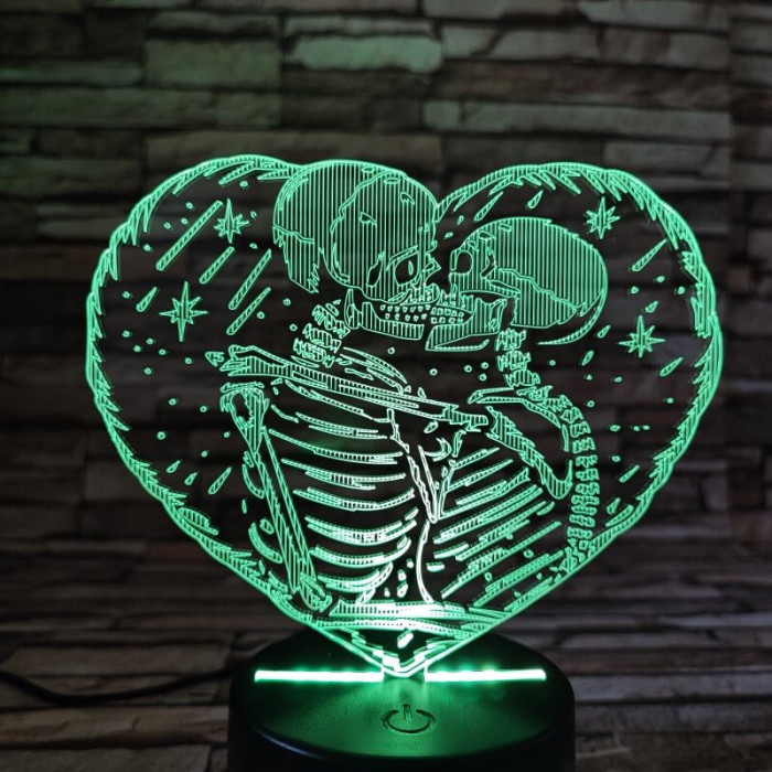 Szív jegyespár 7 színű 3D led lámpa