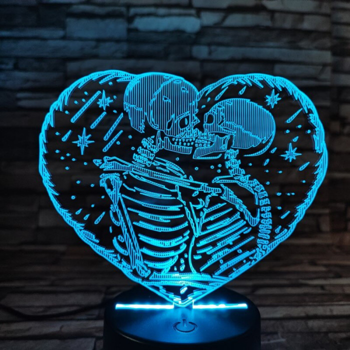 Szív jegyespár 7 színű 3D led lámpa