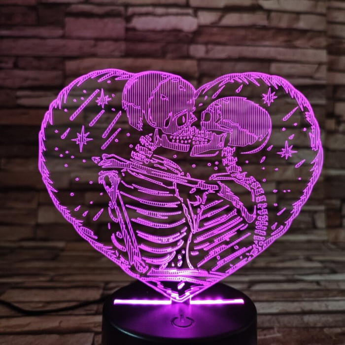 Szív jegyespár 7 színű 3D led lámpa