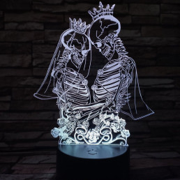 Jegyespár 7 színű 3D led lámpa