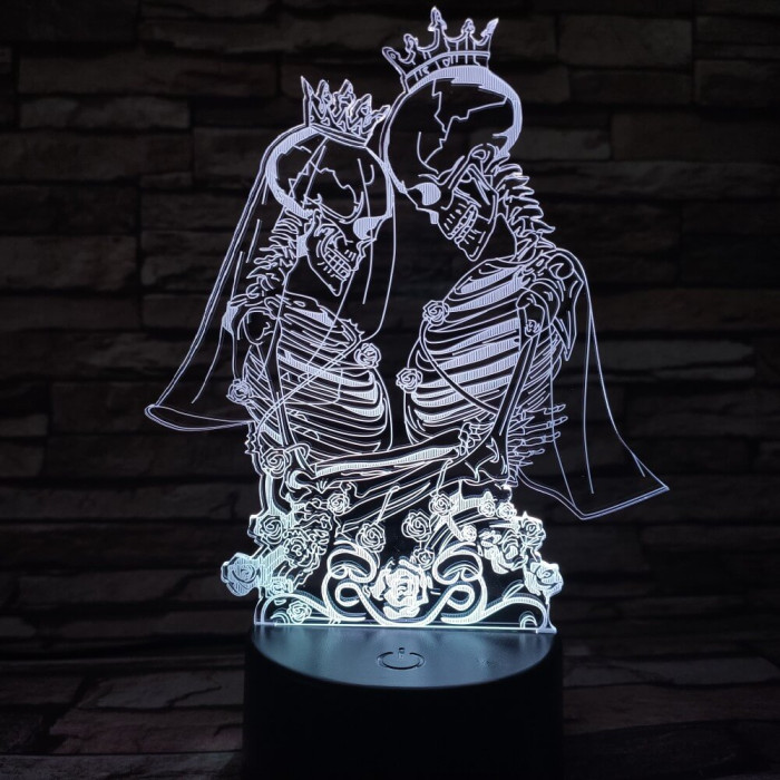 Jegyespár 7 színű 3D led lámpa