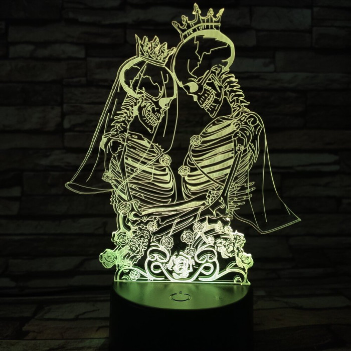 Jegyespár 7 színű 3D led lámpa