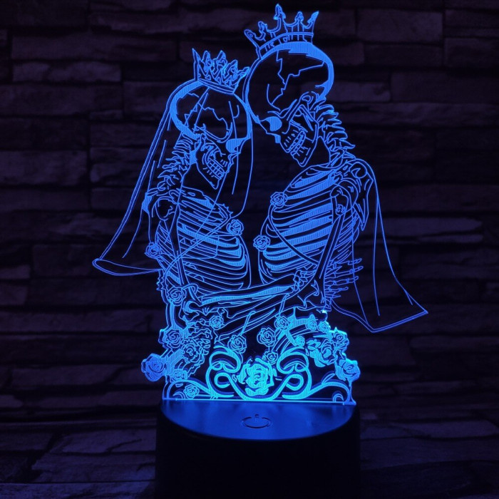 Jegyespár 7 színű 3D led lámpa