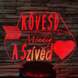 Kövesd mindig a szíved  7 színű 3D led lámpa