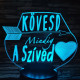 Kövesd mindig a szíved  7 színű 3D led lámpa