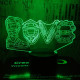 Motoros love  7 színű 3D led lámpa