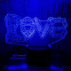 Motoros love  7 színű 3D led lámpa