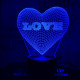 Szívben Love 7 színű 3D led lámpa