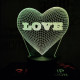 Szívben Love 7 színű 3D led lámpa