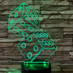 Dobókocka  7 színű 3D led lámpa