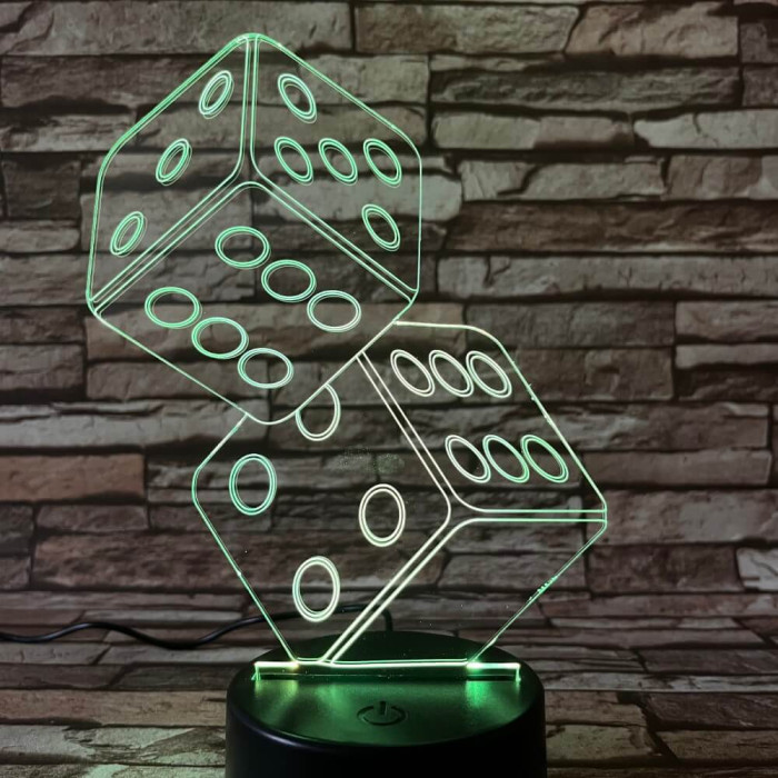 Dobókocka  7 színű 3D led lámpa