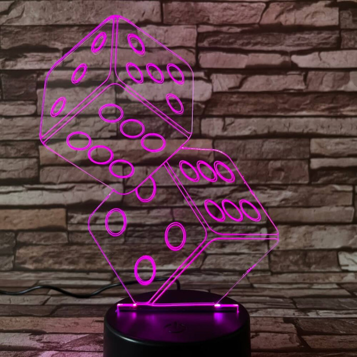 Dobókocka  7 színű 3D led lámpa