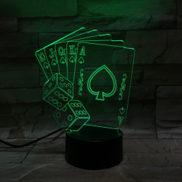 Póker  7 színű 3D led lámpa