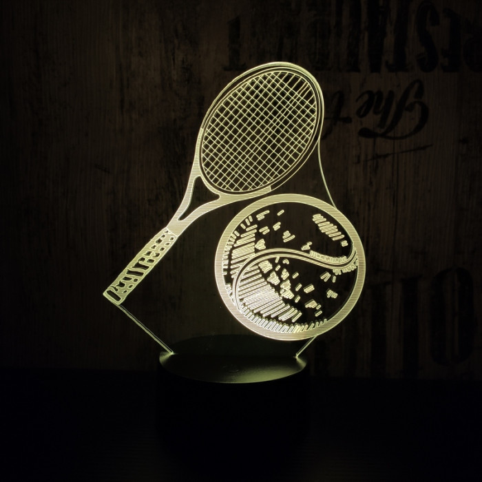 Teniszütő labda 3D led lámpa