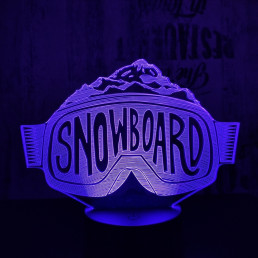 Snowboard  7 színű  3D led lámpa