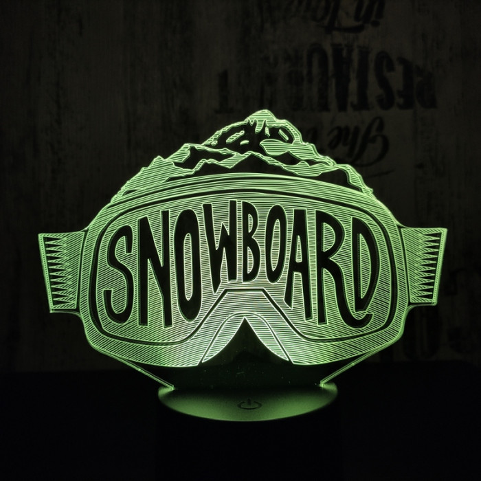 Snowboard  7 színű  3D led lámpa