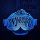 Snowboard  7 színű  3D led lámpa