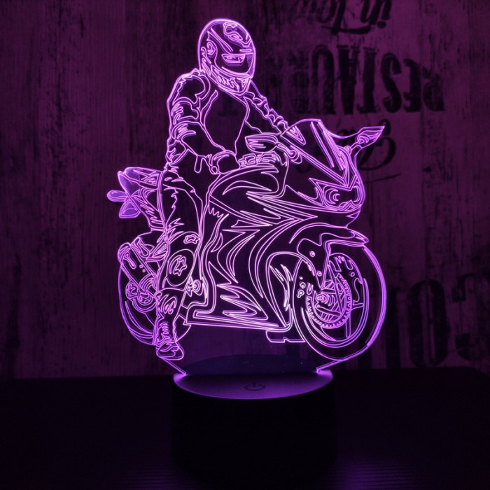 Gyorsasági motor 2 3D led lámpa