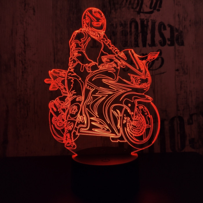 Gyorsasági motor 2 3D led lámpa