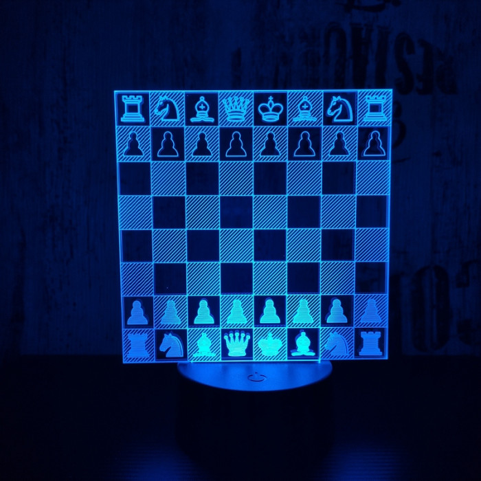 Sakktábla 3D led lámpa