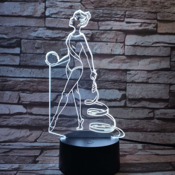 Tornász lány 7 színű 3D led lámpa