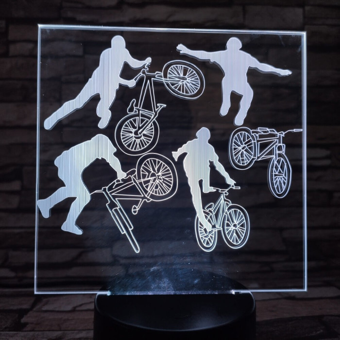Kerékpár 7 színű 3D led lámpa