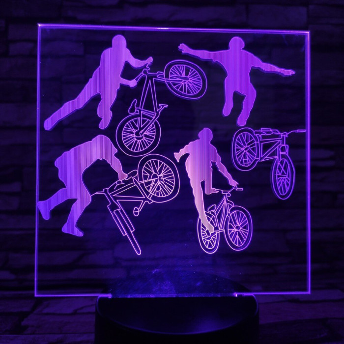 Kerékpár 7 színű 3D led lámpa