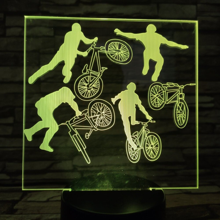 Kerékpár 7 színű 3D led lámpa